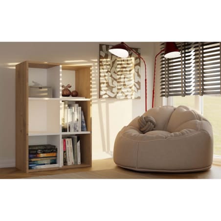 Regał Malax MINI 2X3 Dąb Artisan Biel