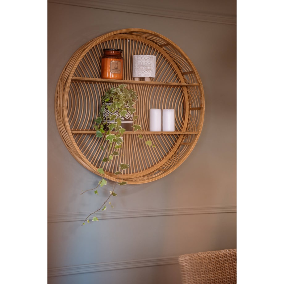 Okrągła półka ścienna Ina z drewna bambusowego, Ø 70 cm