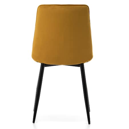 Krzesło tapicerowane welurowe CHIC velvet musztardowy do salonu jadalni