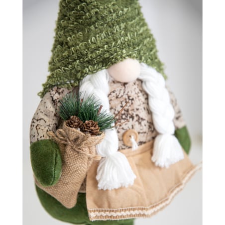 Skrzat Dziewczynka ŚWIĄTECZNY gnom LEŚNY na święta KRASNAL dekoracja JUMI