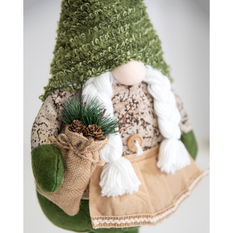 Skrzat Dziewczynka ŚWIĄTECZNY gnom LEŚNY na święta KRASNAL dekoracja JUMI
