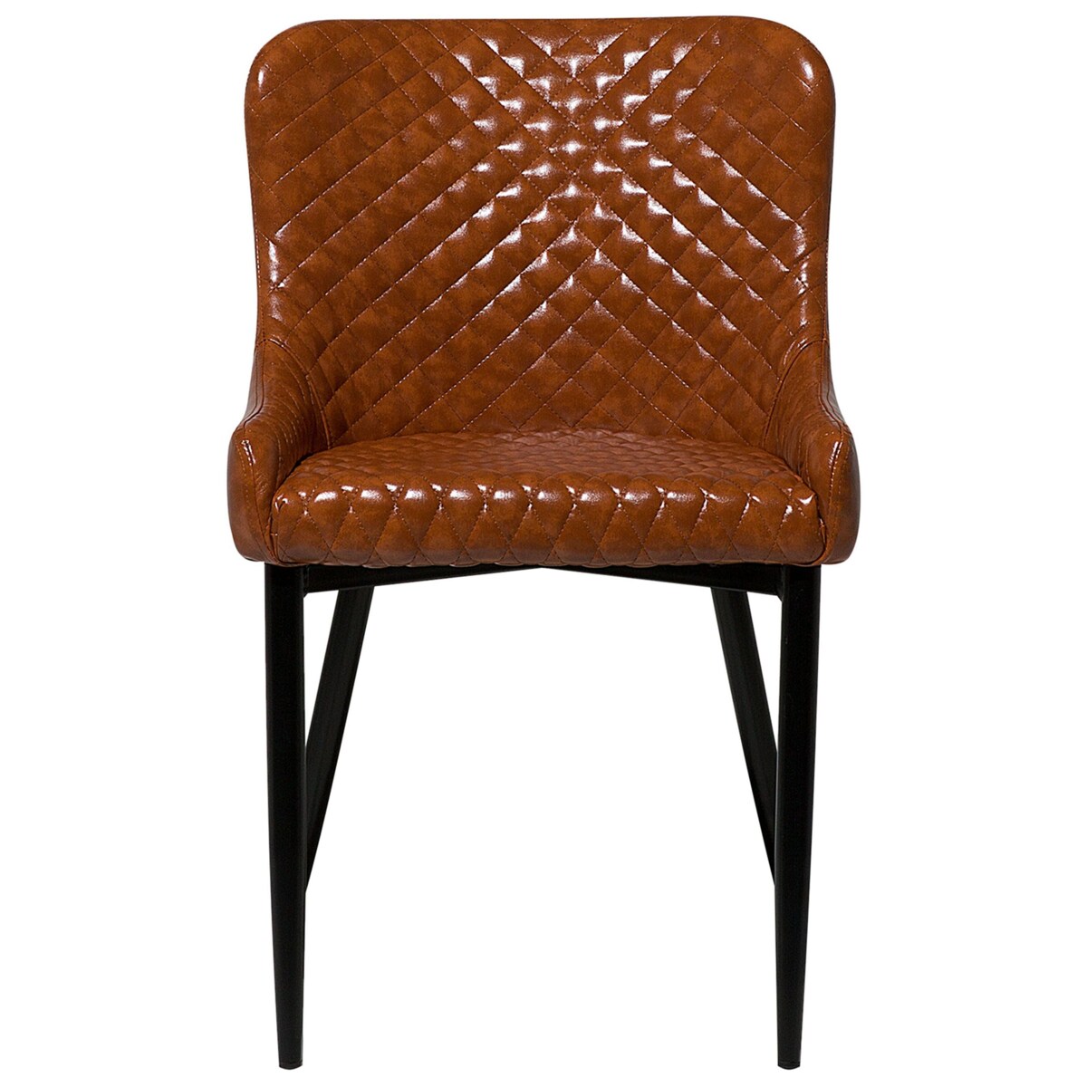 Zestaw 2 krzeseł do jadalni ekoskóra brązowy SOLANO