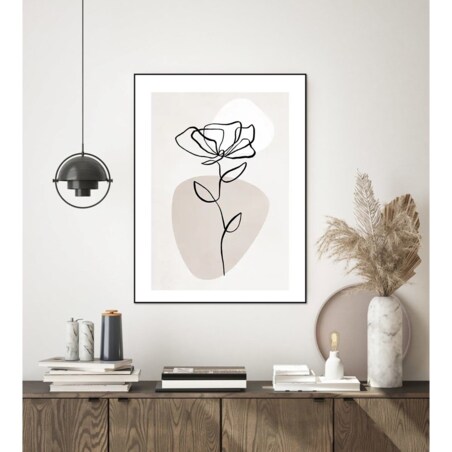 Poster Story, Plakat, Obraz - Róża w Konturach, wymiary 60 x 84 cm