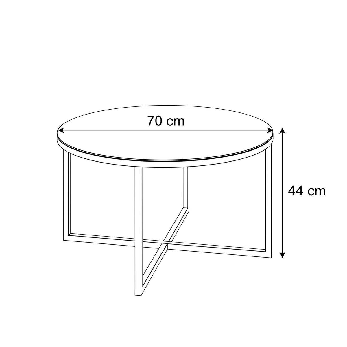 Okrągły stolik kawowy CIRI-X złoty chrom czarne szkło