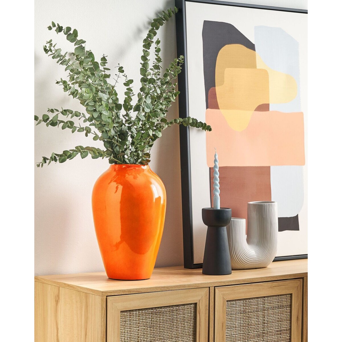 Wazon na kwiaty TERRASA Ceramika 39 cm Pomarańczowy