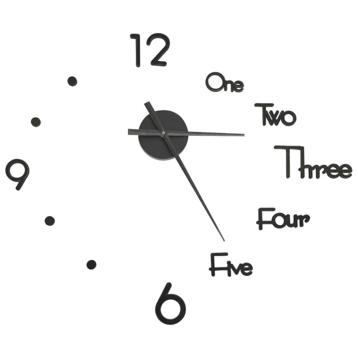 vidaXL Zegar ścienny 3D, nowoczesny design, czarny, 100 cm, XXL