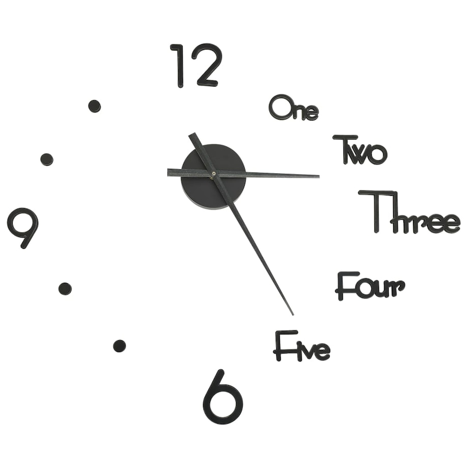 vidaXL Zegar ścienny 3D, nowoczesny design, czarny, 100 cm, XXL