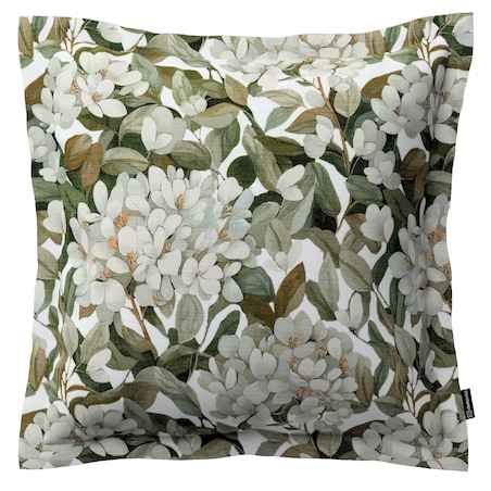 Poszewka Mona na poduszkę 45x45 zielone liście na białym tle