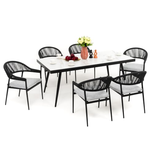 Zestaw mebli ogrodowych aluminiowe nowoczesne BELIZE biało szare