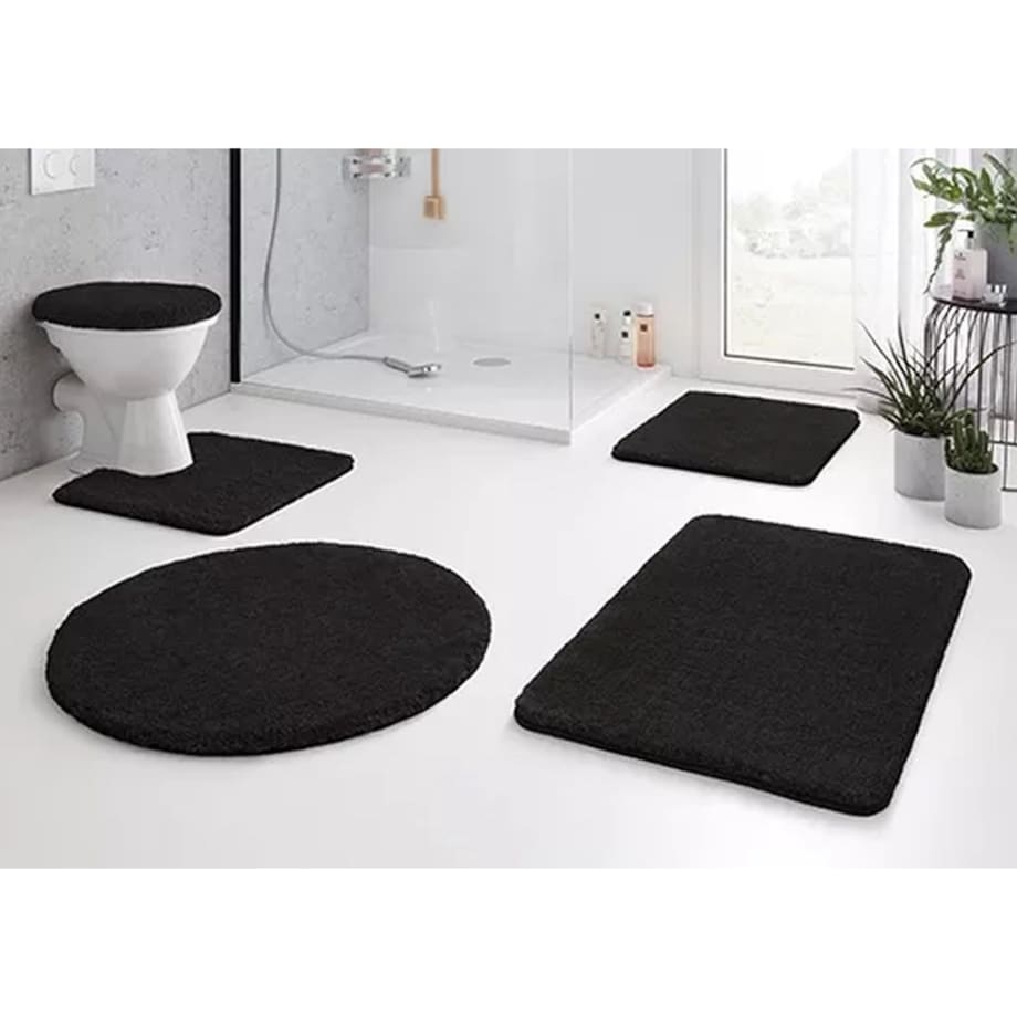 Kleine Wolke Relax Dywanik łazienkowy czarny 100 cm okrągły