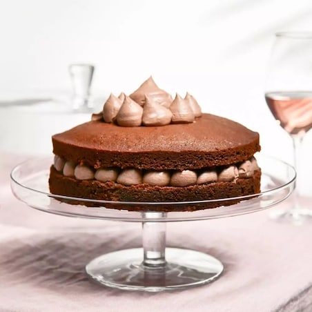 Patera z Kloszem Glamour Krosno 31 cm na Nodze Stopce Duża do Serwowania