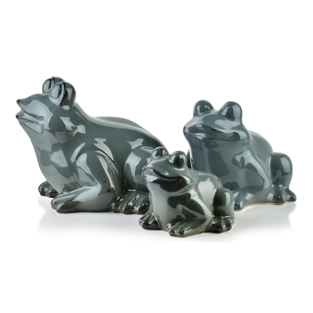 MAVE BLUE Figura żaba ceramiczna 16x15,5x13cm