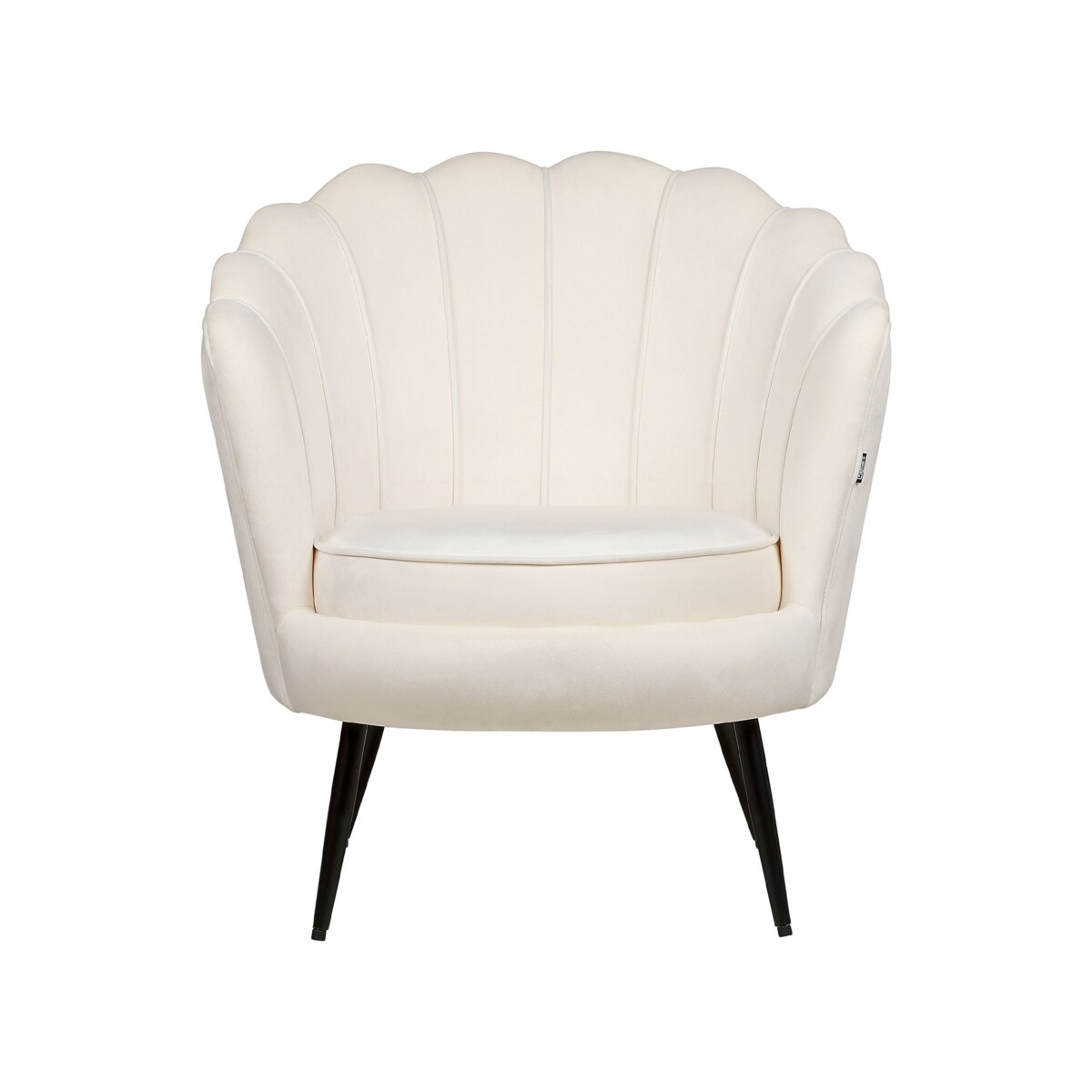 Fotel welurowy złamana biel LOVIKKA