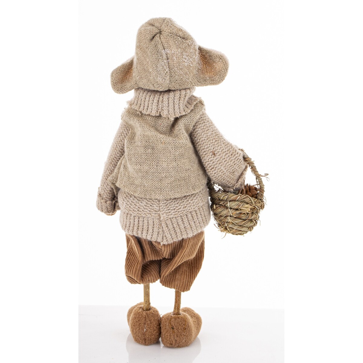 Figurka - szary Miś CAPELLO 32x16x8 cm z koszykiem