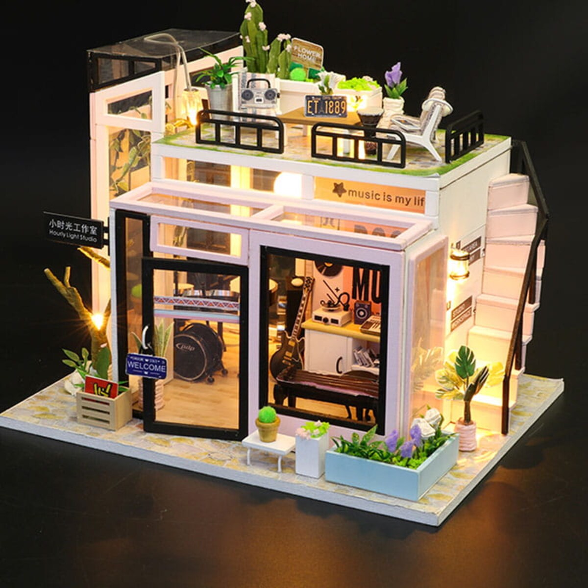 Miniaturowy domek - Muzyczny box - Wytwórnia gwiazd