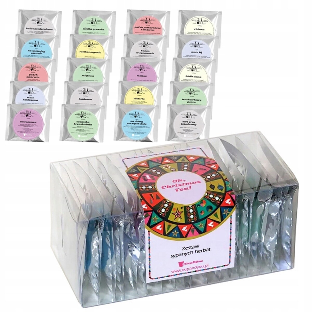 ŚWIĄTECZNY ZESTAW PREZENTOWY HERBATY PREMIUM MIX 20 RÓŻNYCH SMAKÓW PREZENT UPOMINEK POD CHOINKĘ NA ŚWIĘTA GWIAZDKĘ MIKOŁAJA BOŻE NARODZENIE DLA KOBIETY FACETA MĘŻCZYZNY