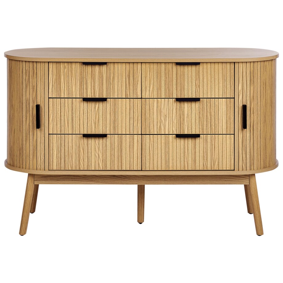 Komoda 6 szuflad jasne drewno SELAH