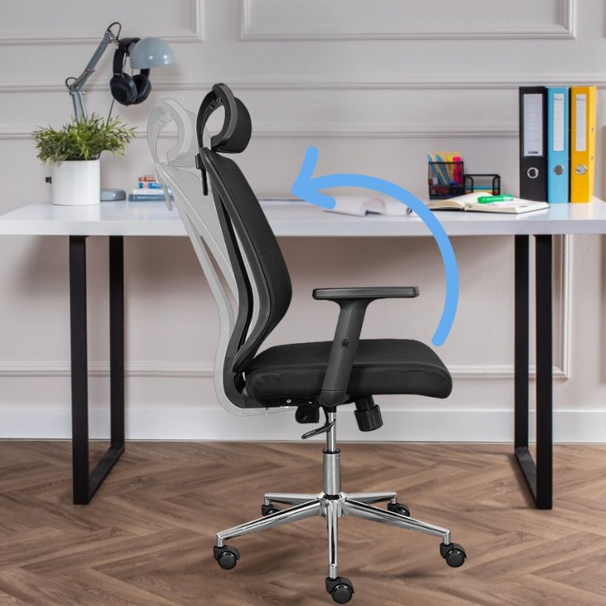 Krzesło biurowe fotel obrotowy regulowany K10 ergonomiczny siatka