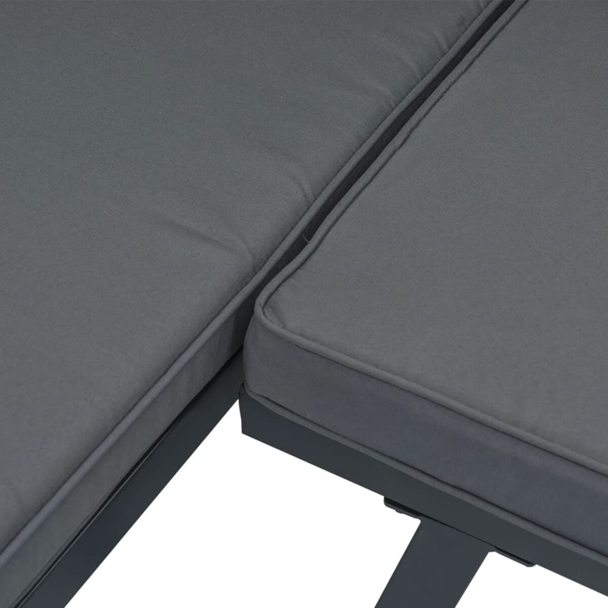 vidaXL Ławka ogrodowa z poduszkami, czarna, aluminium