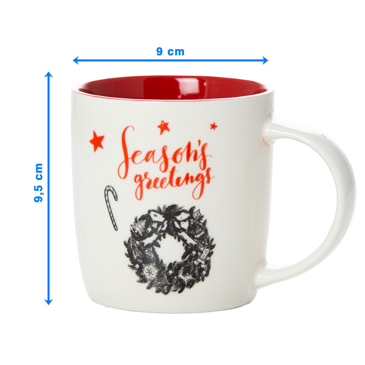 Kubek Świąteczny Na Prezent Ceramiczny Boże Narodzenie 370 Ml Biały Ceramiczny Stroik