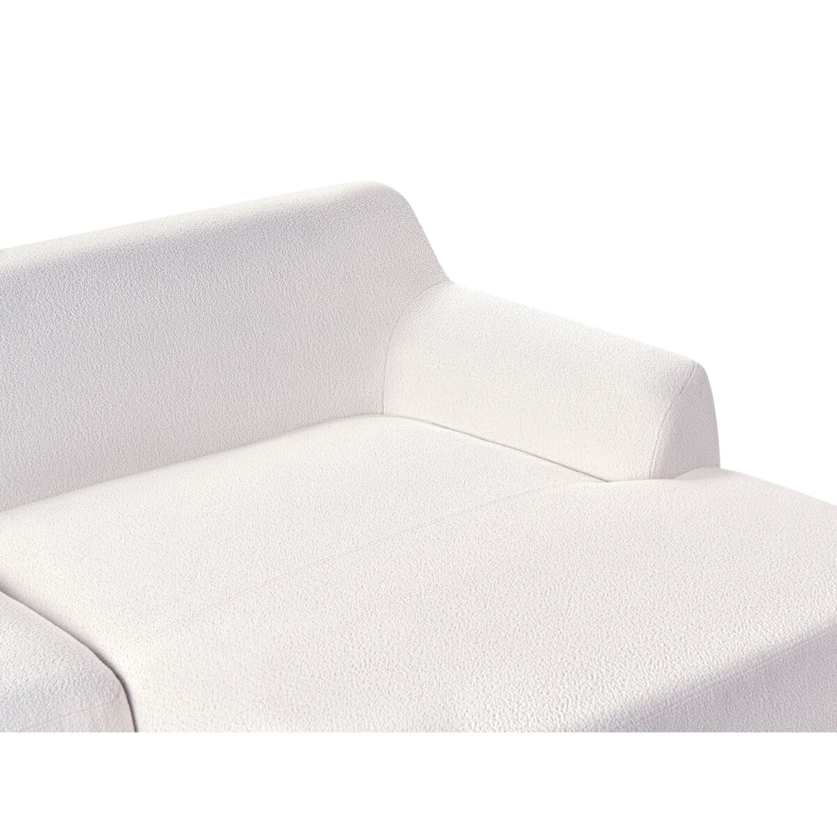 Sofa narożna lewostronna SOSJO Złamana biel Boucle Lewostronny