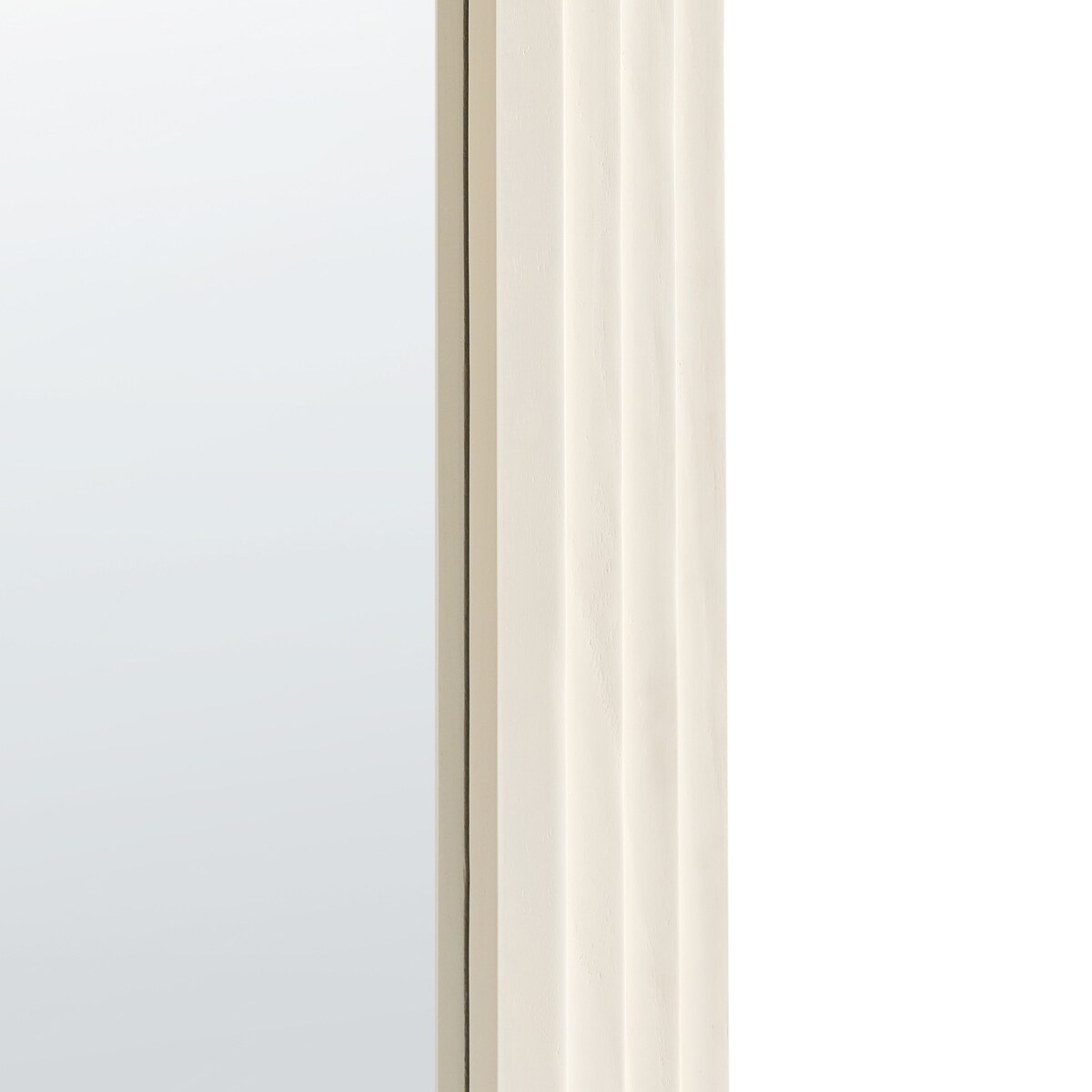 Lustro ścienne DIJON 80 cm 170 cm Drewno Złamana biel