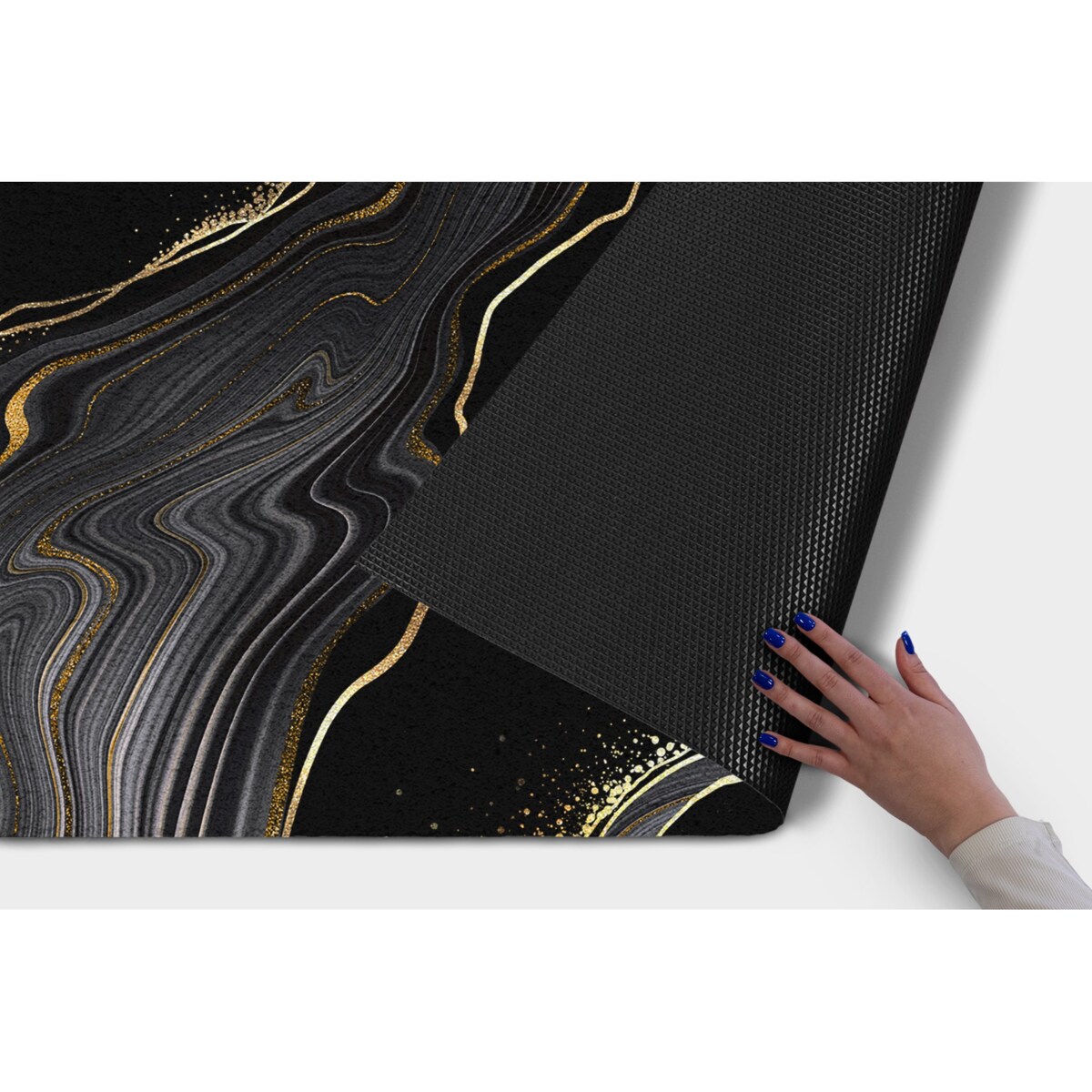 Wycieraczka zewnętrzna XXL Czarny marmur 150x100cm