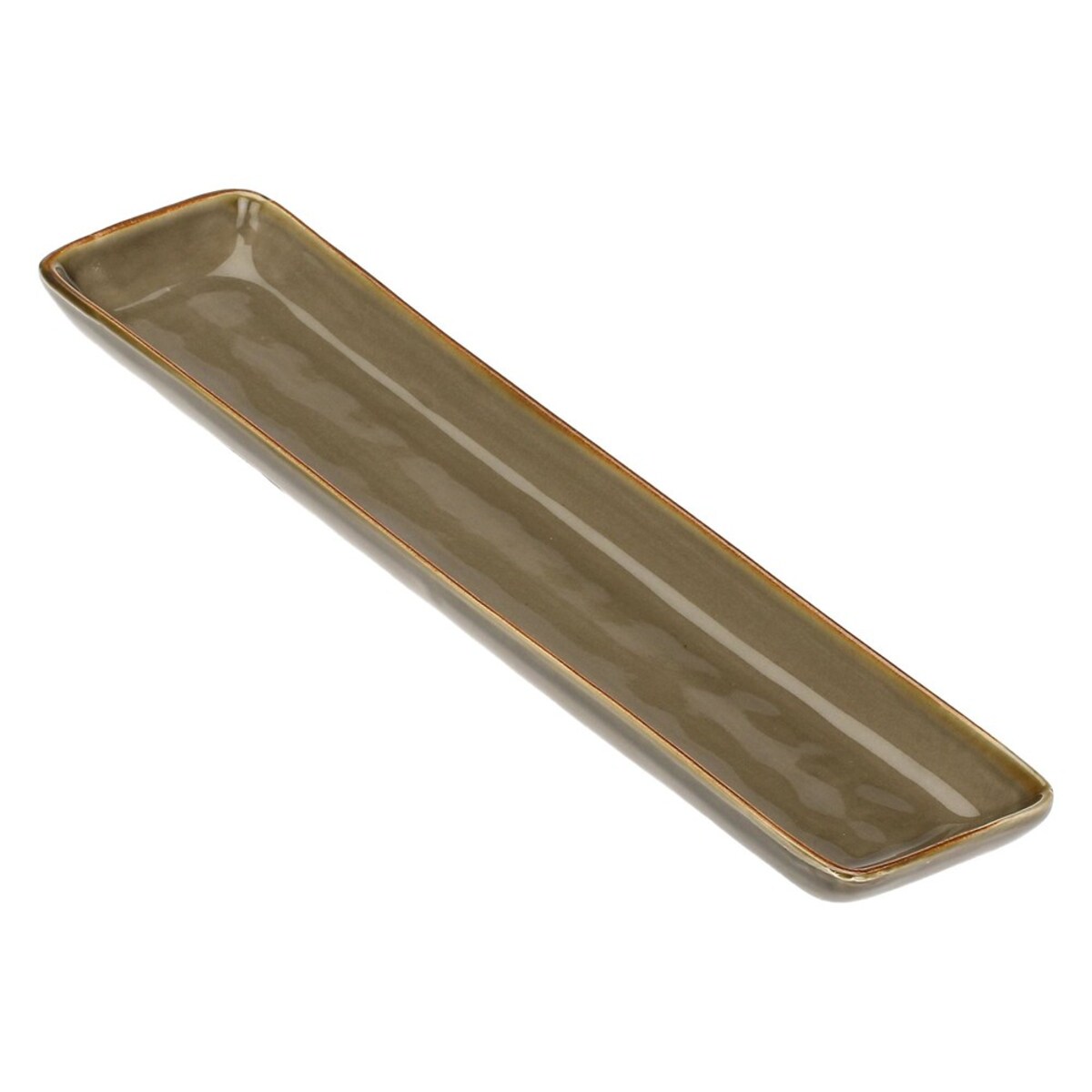 Zestaw 4 tac prostokątnych Concerto Grigio Tortora - Szaro-brązowy, 32 x 8 cm