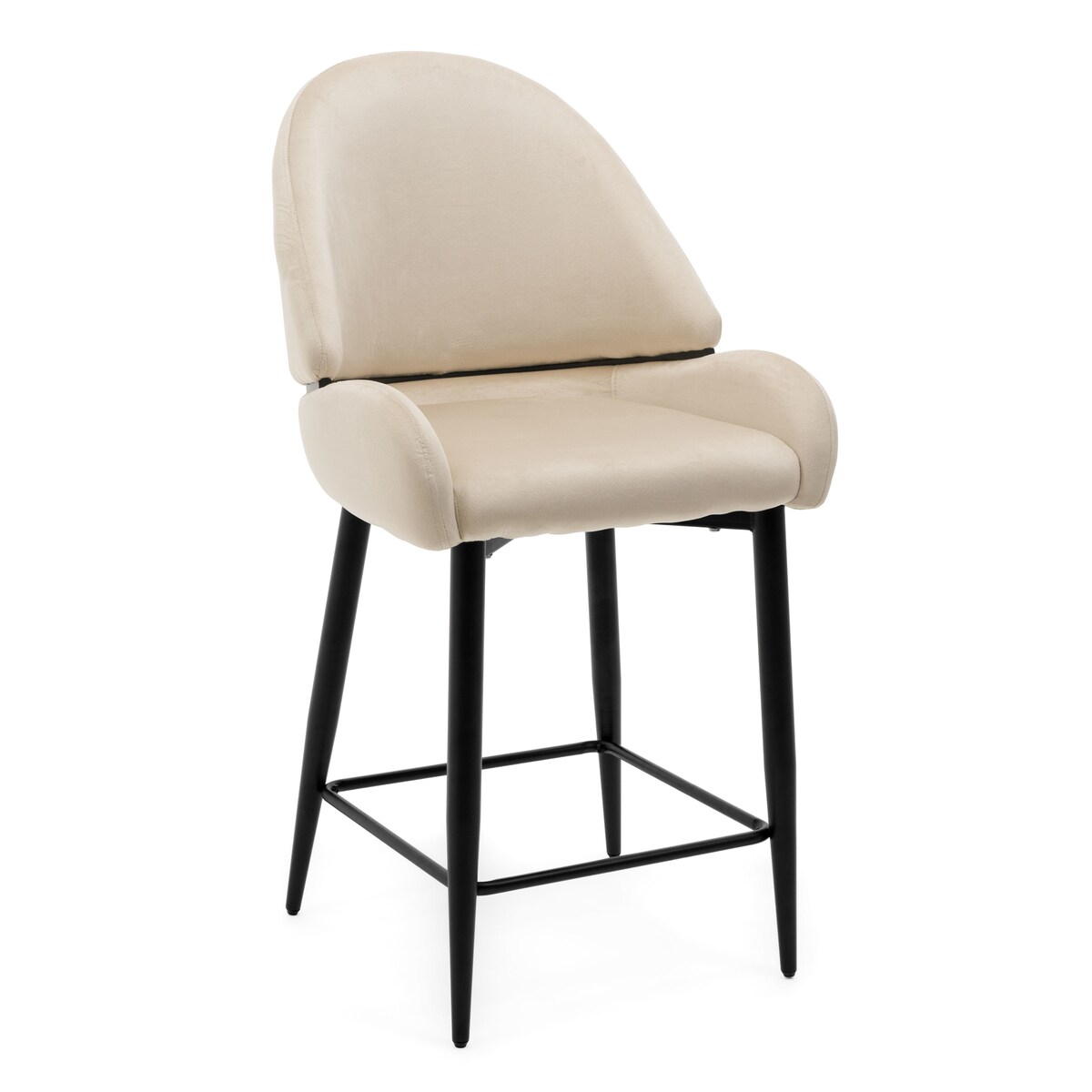 Hoker tapicerowany welurowy do salonu BERGAMO beżowy