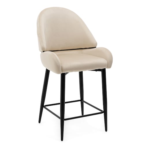 Hoker tapicerowany welurowy do salonu BERGAMO beżowy