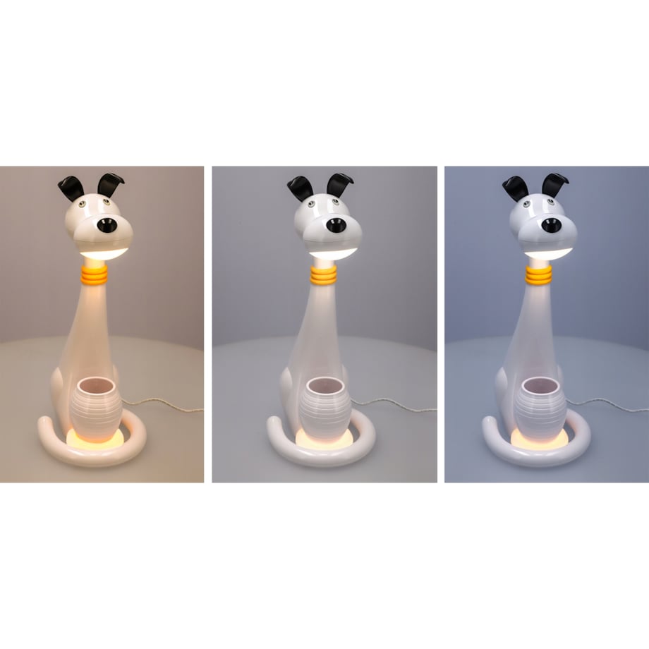 Lampka biurkowa dla dzieci PIESEK biały