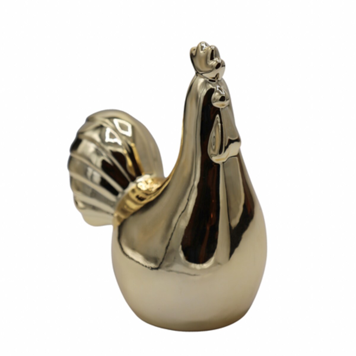 Dekoracja - kogut ceramiczny 15,7x14x9 cm KUKKO złoty
