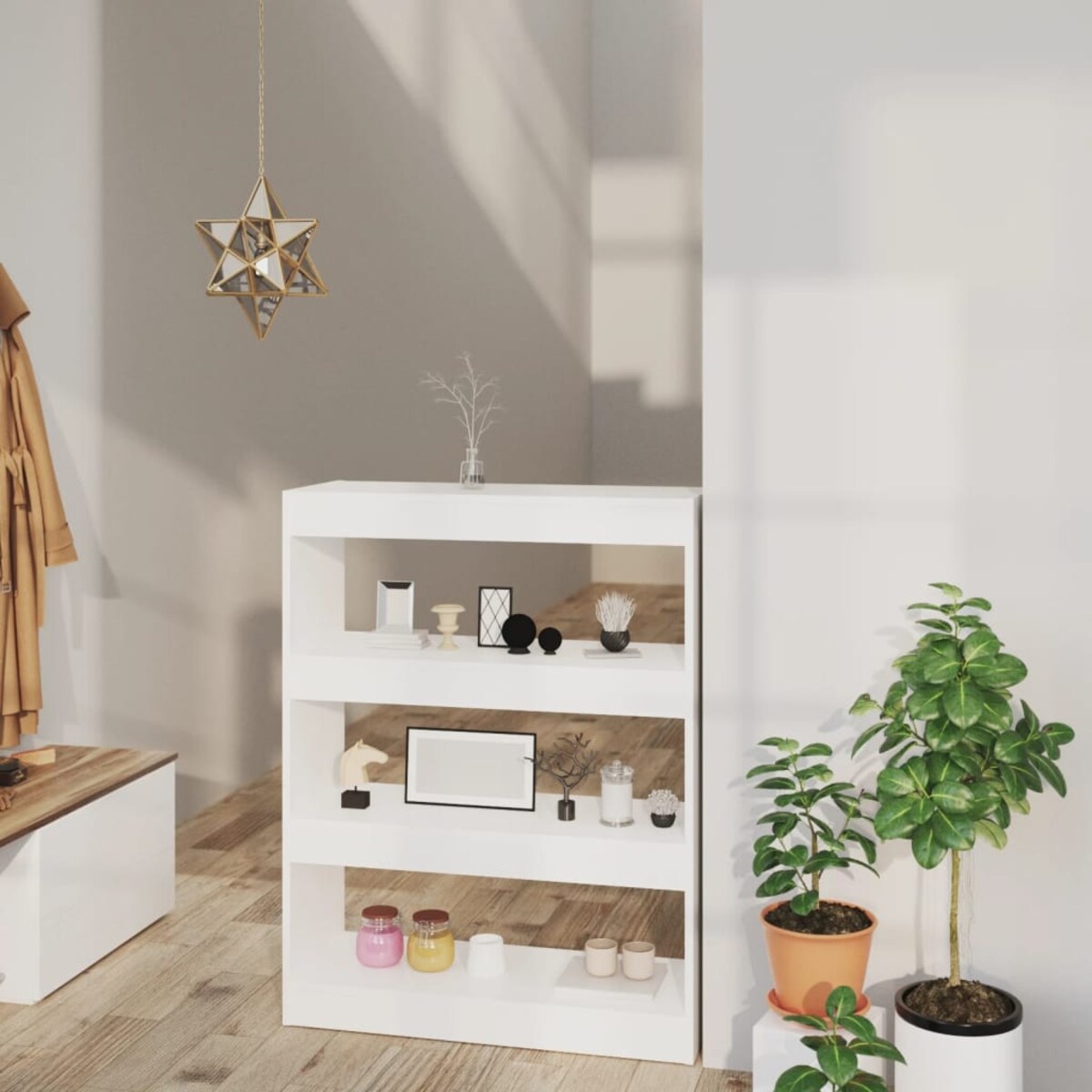 vidaXL Regał na książki/przegroda, biały, 80x30x103 cm