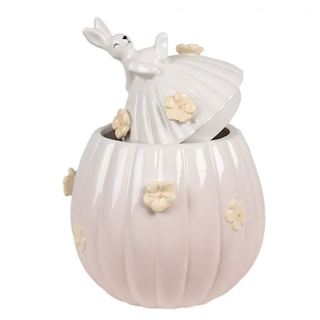 Pojemnik kuchenny jajko z kwiatuszkami i królikiem Ø 16x23