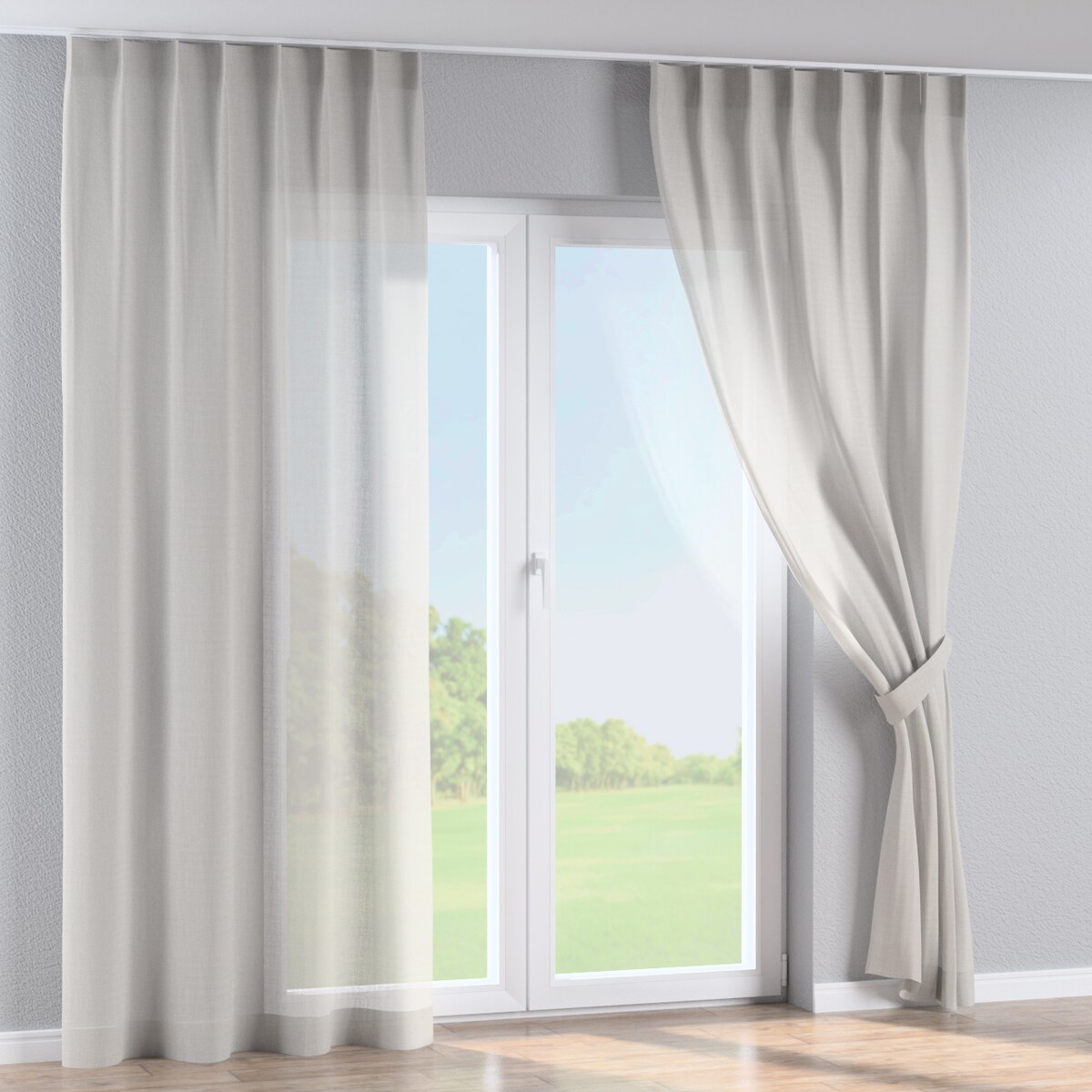 Zasłona na haczykach flex pojedynczych 130x245 biały