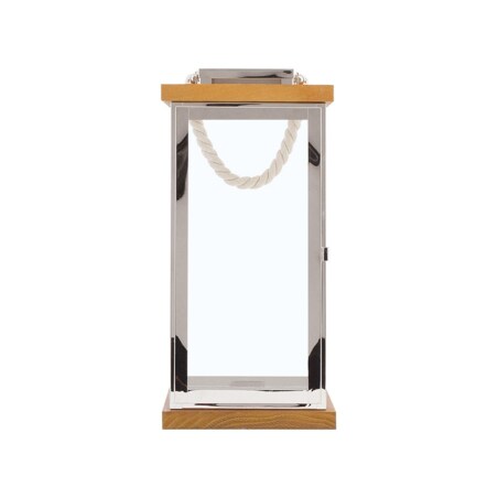 Lampion szklany 41 cm srebrny BORNEO