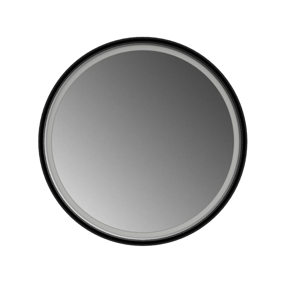 Lustro okrągłe LED z piaskowaniem – czarne - 60 cm