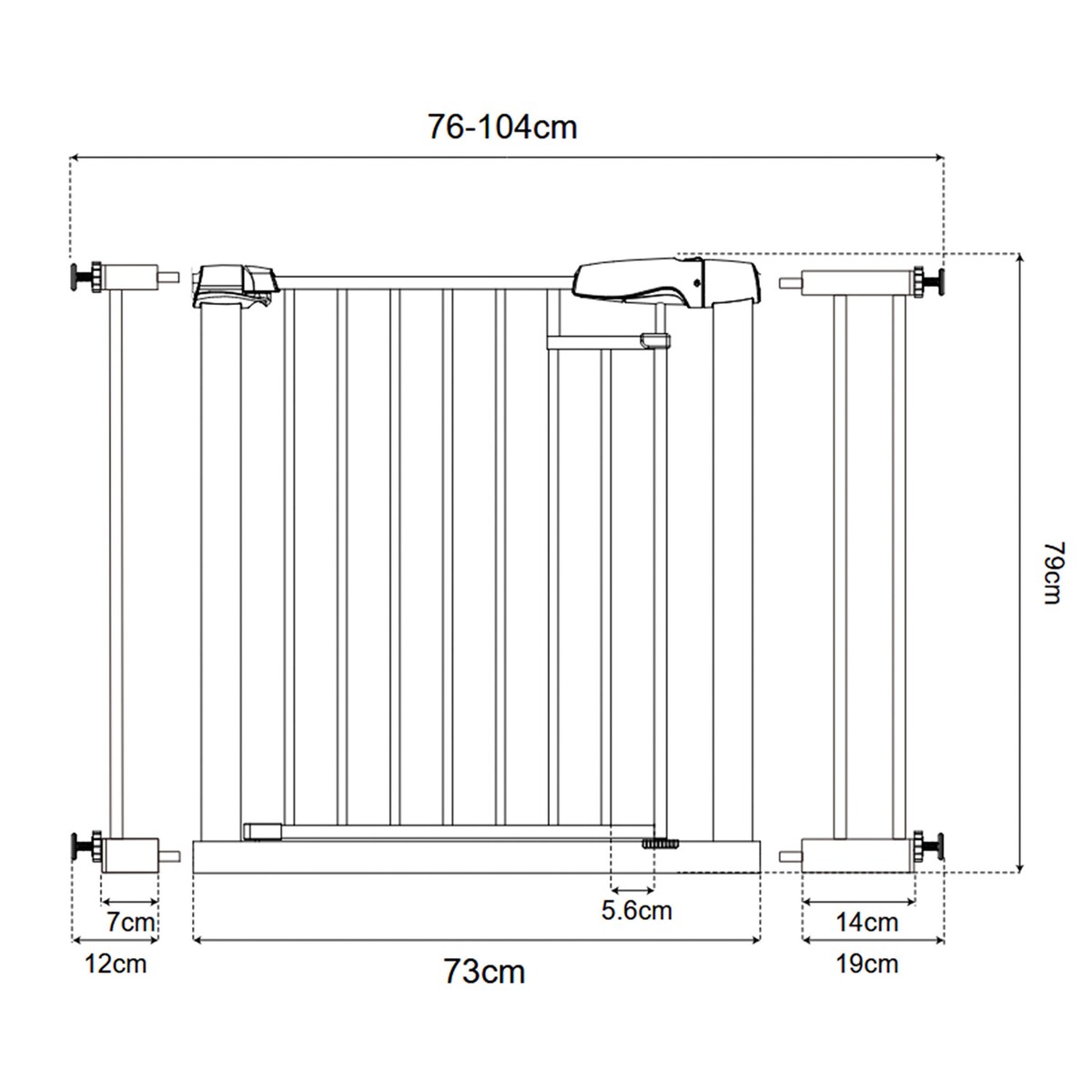 Barierka zabezpieczająca Nukido na schody drzwi rozporowa 76-104cm 718600