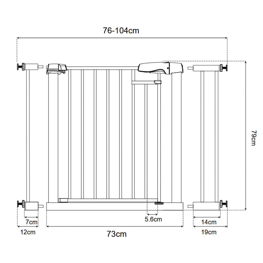 Barierka zabezpieczająca Nukido na schody drzwi rozporowa 76-104cm 718600