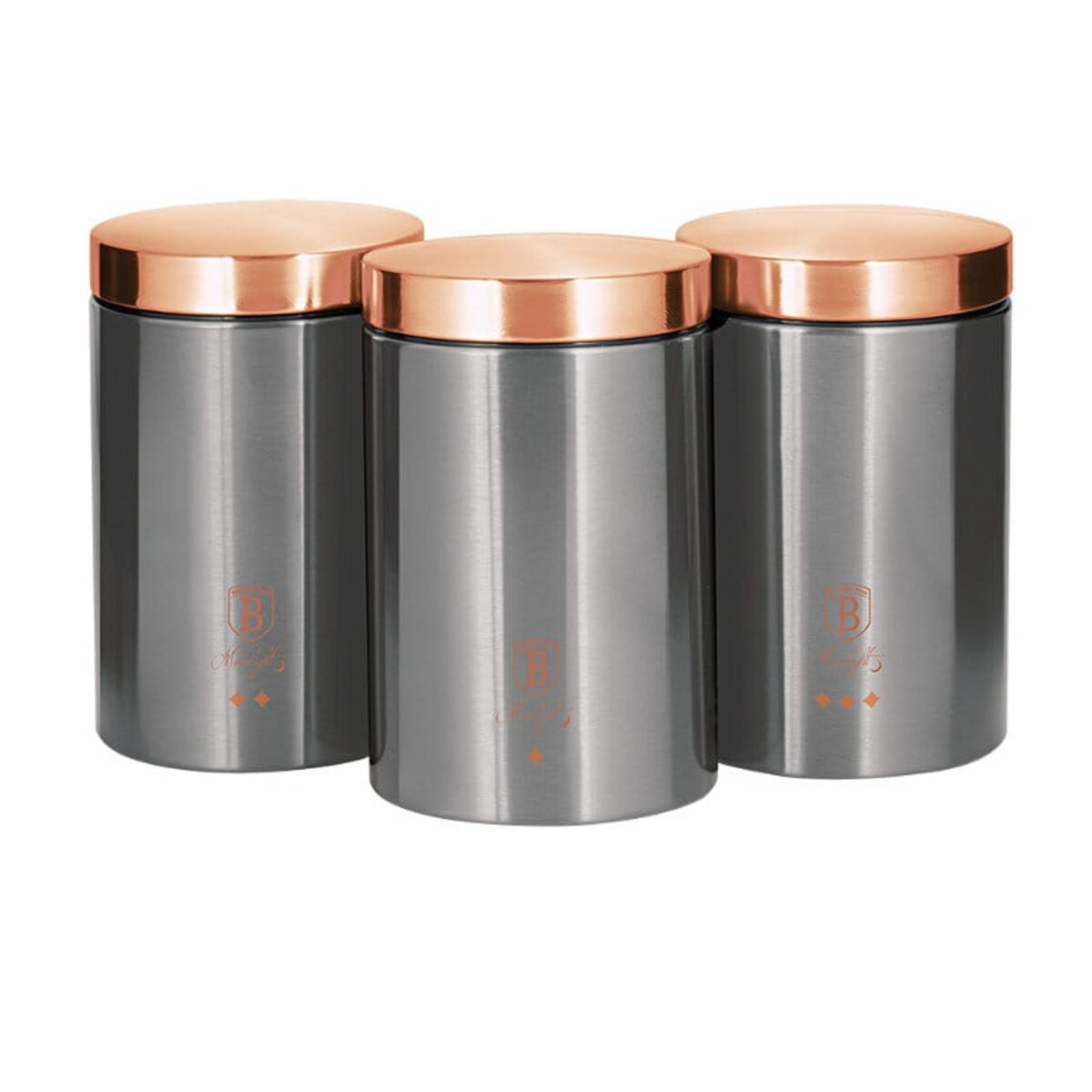 Pojemniki na żywność Zestaw Berlinger Haus BH-6273 Szary miedziany