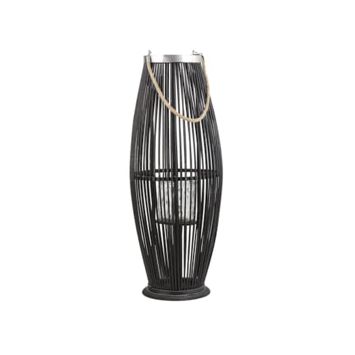 Lampion drewniany 72 cm czarny TAHITI
