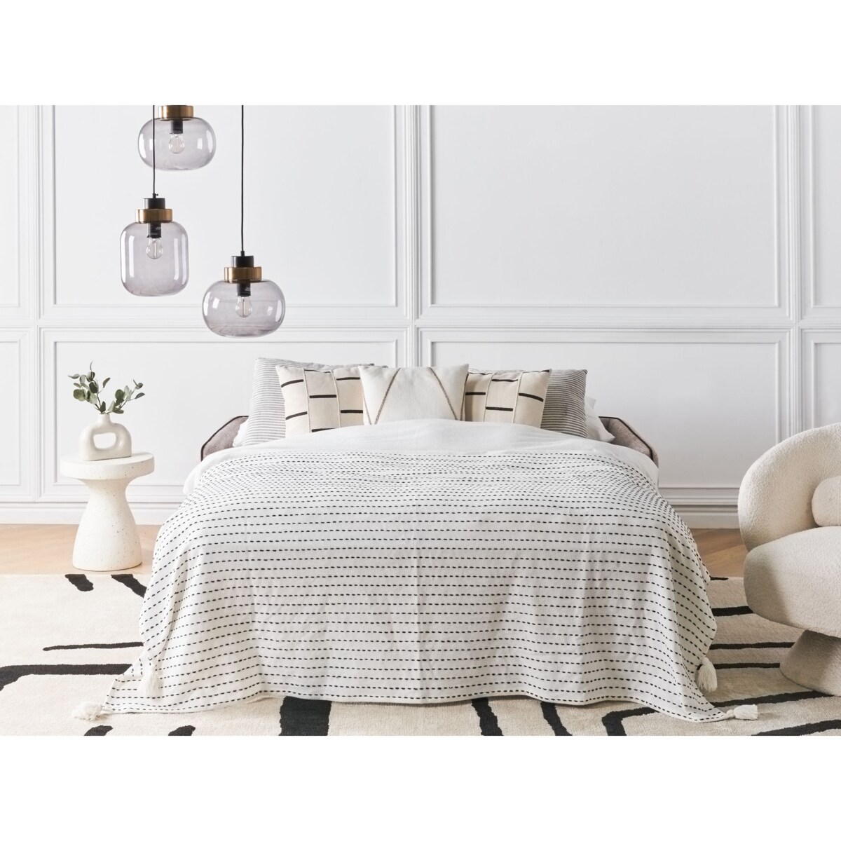 Sofa rozkładana ISHOJ Beżowoszary Tkanina