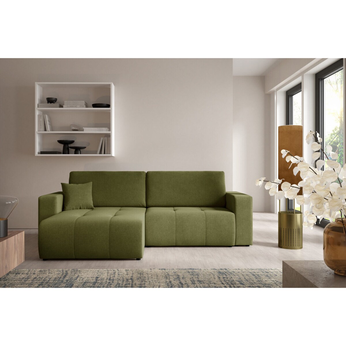 Narożnik MOLINIO L z funkcją spania z pojemnik na pościel Kolor: Wind 34