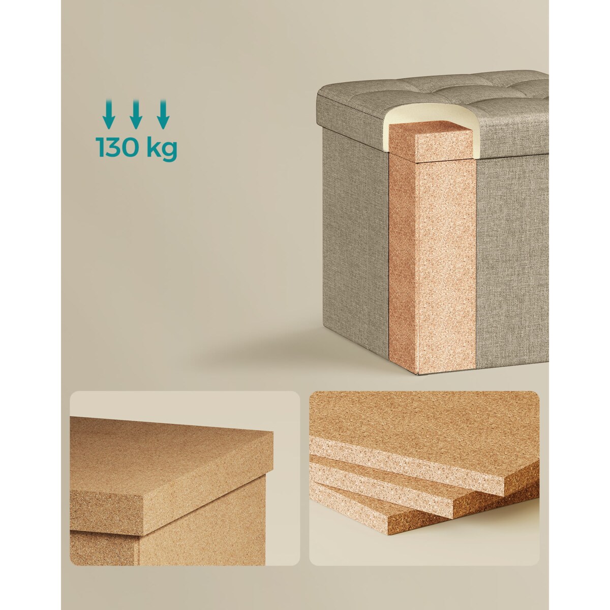 Pufa Siedzisko do sypialni pokoju przedpokoju Brązowa