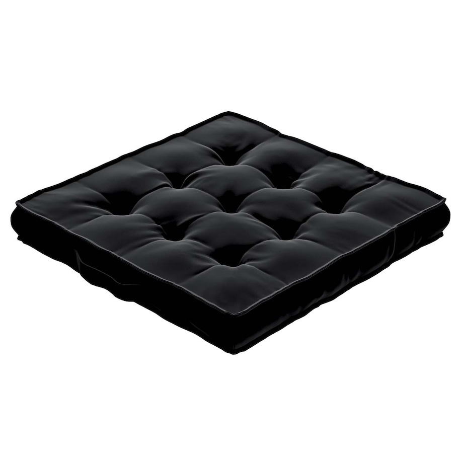 Poduszka na krzesło Kuba, głęboka czerń, 40 x 40 x 6 cm, Velvet