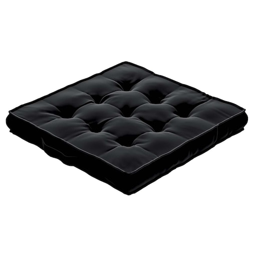 Poduszka na krzesło Kuba, głęboka czerń, 40 x 40 x 6 cm, Velvet