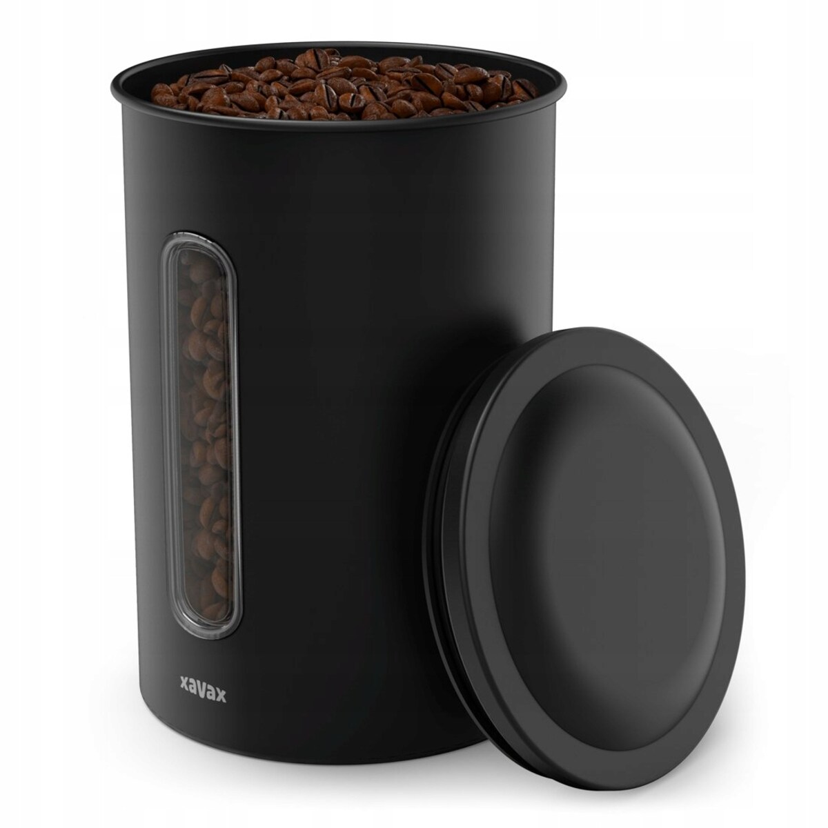 XAVAX Pojemnik do kawy 1 kg stal nierdzewna czarny mat BARISTA
