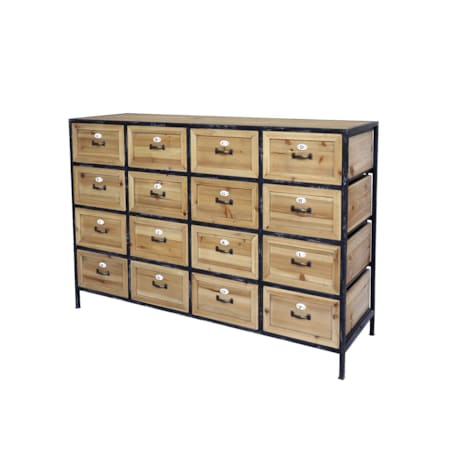 Komoda drewniano-metalowa postarzana z literkami