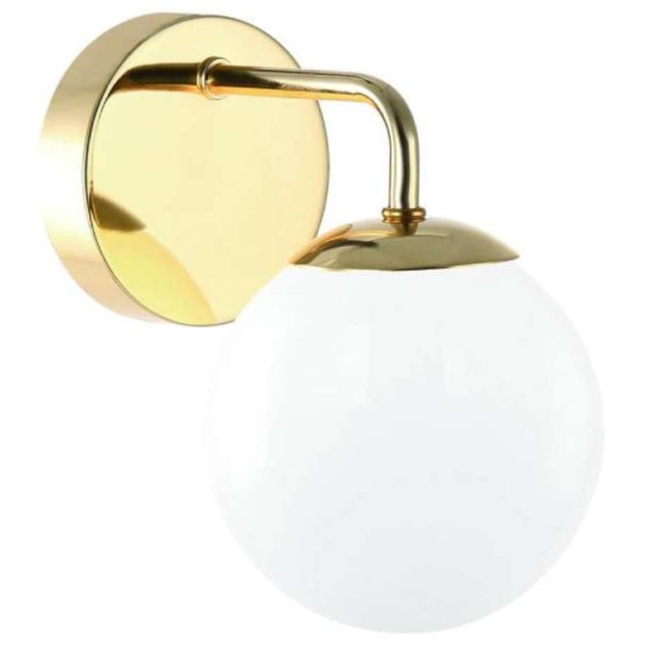 LAMPA ścienna Bao Parette Gold IP44 Orlicki Design loftowa OPRAWA szklana kula KINKIET do łazienki IP44 złoty biały