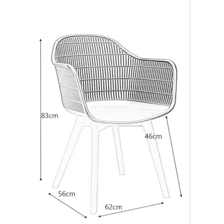 Krzesło Basket Arm Wood PW502T.ASCH drewniane czarne